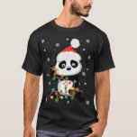 Christmas Panda With Tree Lights Funny Santa Xmas  T-Shirt<br><div class="desc">Christmas Panda With Tree Lights Funny Santa Xmas Panda</div>