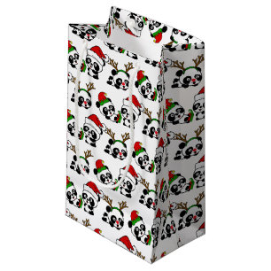 Christmas Pandas Small Gift Bag
