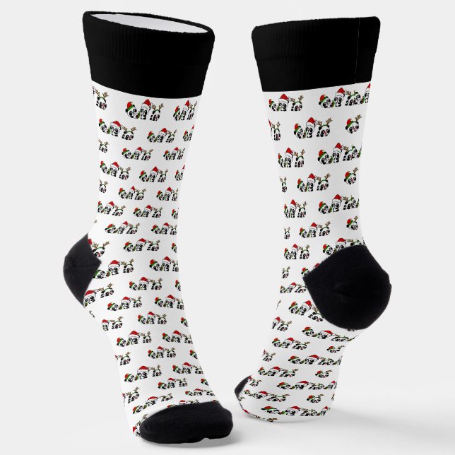 Christmas Pandas Socks (Angled)