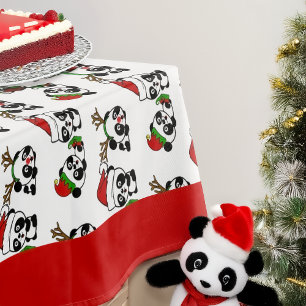 Christmas Pandas Tablecloth