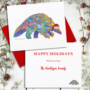 Christmas Pangolin Cute Santa
