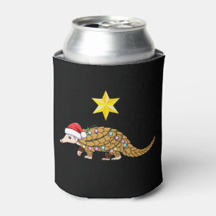 Christmas Pangolin Santa Hat Ornaments Star Xmas Can Cooler