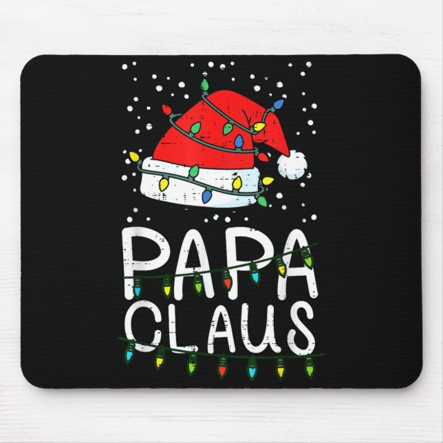 Christmas Papa Claus Santa Hat Xmas Dad Family Mat Mouse Pad (Front)