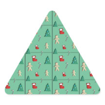 Christmas paper cut Triangle Sticker