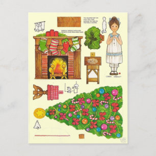 Christmas 🤶 Paper Doll Vintage Toy Postcard