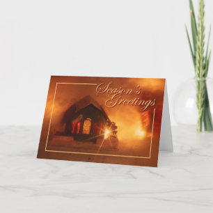 Christmas paper house holiday card