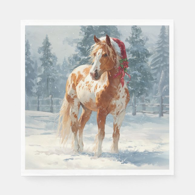 Christmas Paper Napkin/Beautiful Appalossa Horse  Napkin (Front)