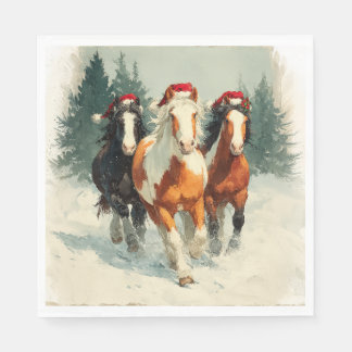 Christmas Paper Napkin/Beautiful Galloping Horses  Napkin