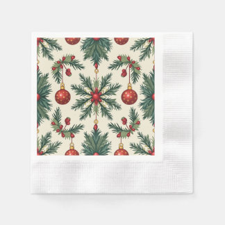 Christmas Paper Napkins, Coined Cocktail Napkin