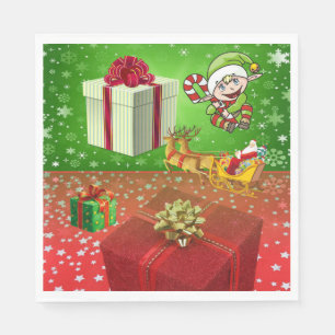 Christmas Paper Napkins, Elf Napkin