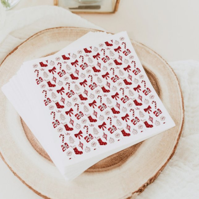 Christmas Paper Napkins Holiday Napkins Red Bow (Creator Uploaded)