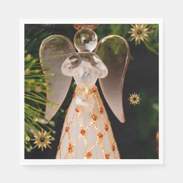 Christmas Paper Napkins, Merry Christmas, Angel Napkin (Front)