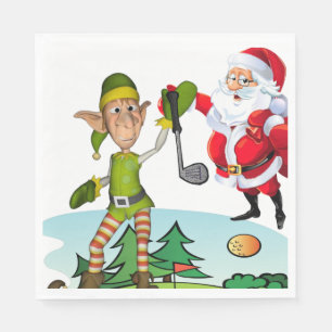 Christmas Paper Napkins, Merry Christmas, Golf Napkin