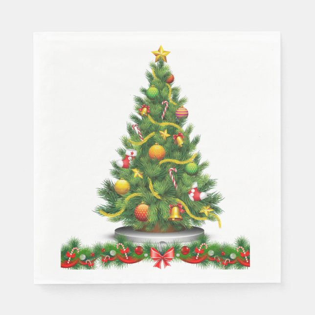 Christmas Paper Napkins, Merry Christmas Napkin (Front)