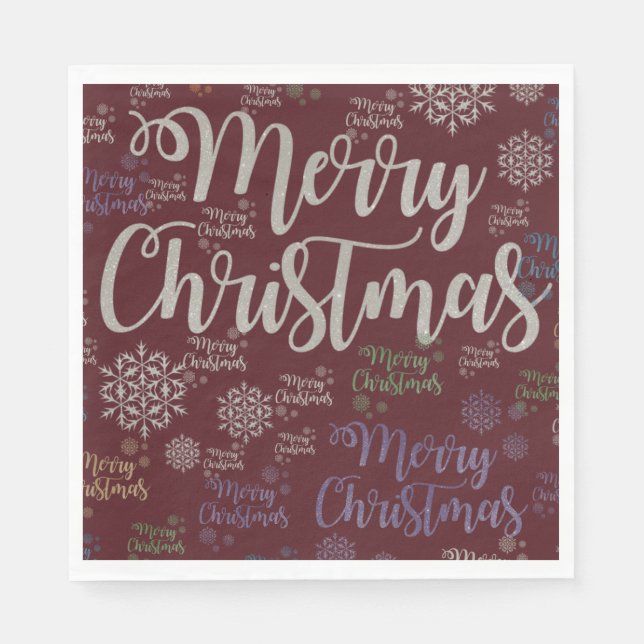 Christmas Paper Napkins, Merry Christmas Napkin (Front)