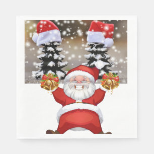 Christmas Paper Napkins, Merry Christmas, Santa Napkin
