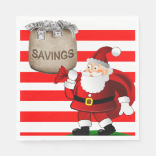Christmas Paper Napkins, Merry Christmas, Santa Napkin