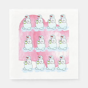 Christmas Paper Napkins, Merry Christmas Snowman Napkin