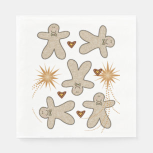 Christmas Paper Napkins, Merry Gingerbread Man  Napkin