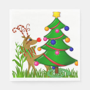 Christmas Paper Napkins, Reindeer Napkin
