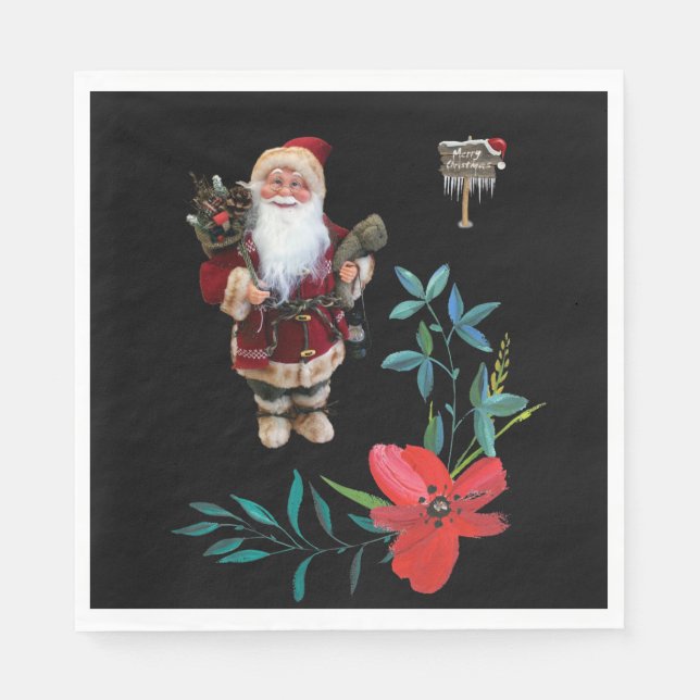 Christmas Paper Napkins, Santa Napkin (Front)