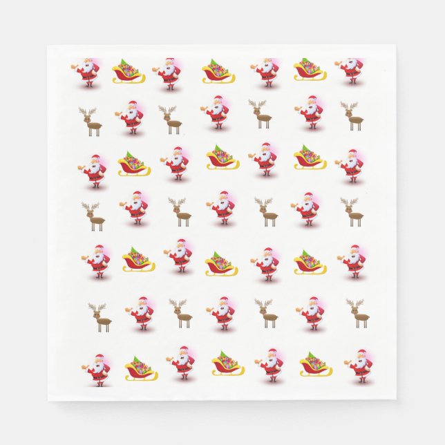 Christmas Paper Napkins, Santa Napkin (Front)