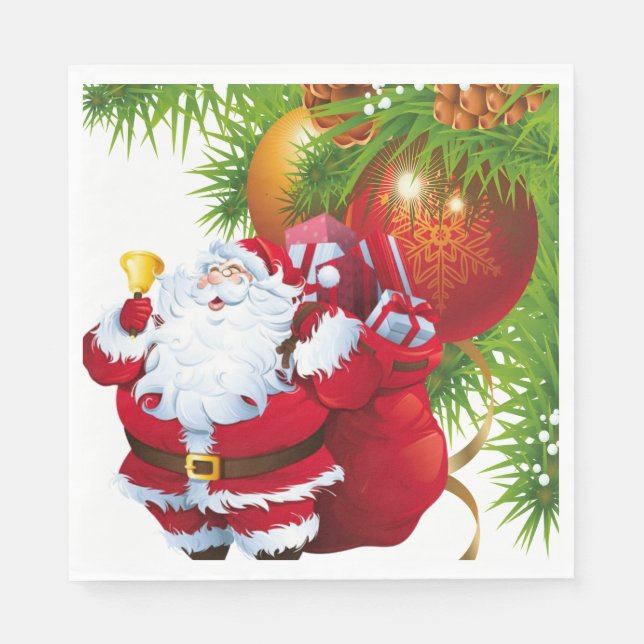 Christmas Paper Napkins, Santa Napkin (Front)