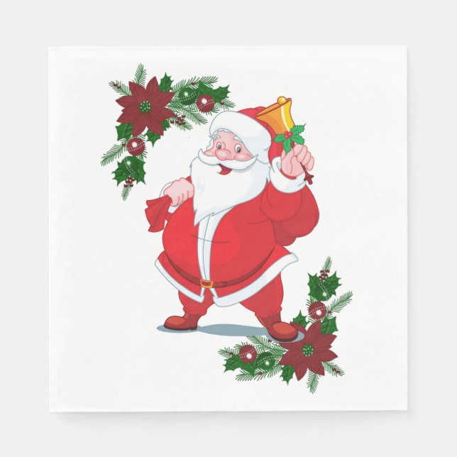 Christmas Paper Napkins, Santa Napkin (Front)
