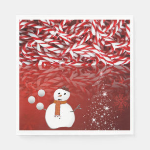 Christmas Paper Napkins, Snowman Napkin
