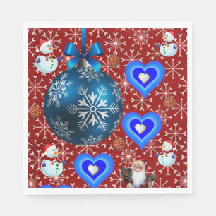 Christmas Paper Napkins, Snowman Napkin