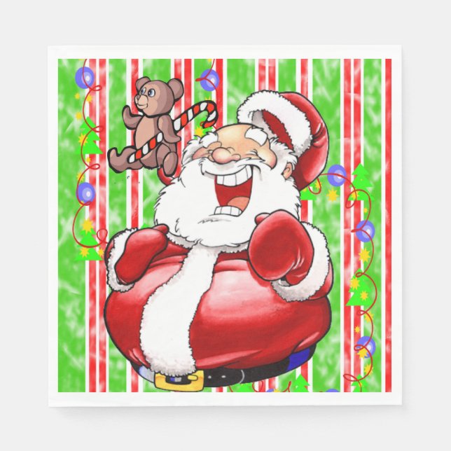 Christmas Paper Napkins, Teddy Bear  Napkin (Front)