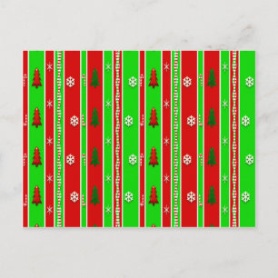 Christmas Paper Pattern Holiday Postcard