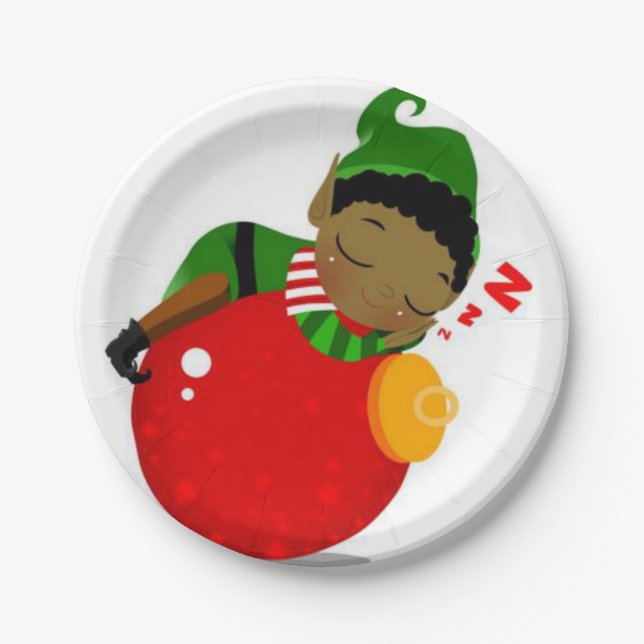 Christmas Paper Plates, African Angel Plate (Front)