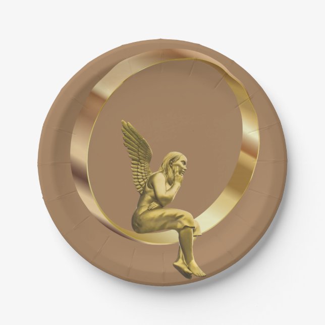 Christmas Paper Plates, Angel Paper Plate (Front)