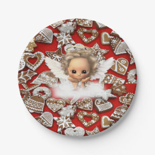 Christmas Paper Plates, Angel Plate