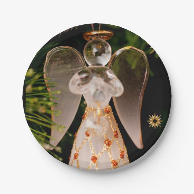 Christmas Paper Plates, Angel Plate (Front)