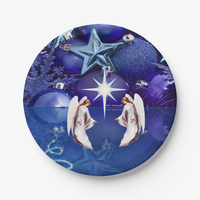 Christmas Paper Plates, Angels Plate (Front)