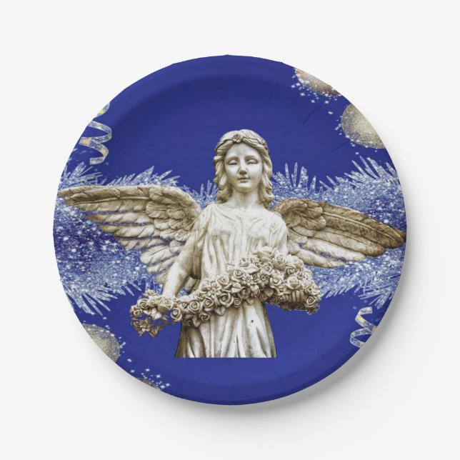 Christmas Paper Plates, Angels Plate (Front)