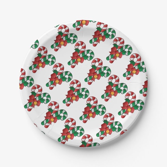 Christmas Paper Plates/Candy Canes Plate (Front)