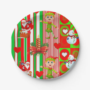 Christmas Paper Plates, Elf Paper Plate