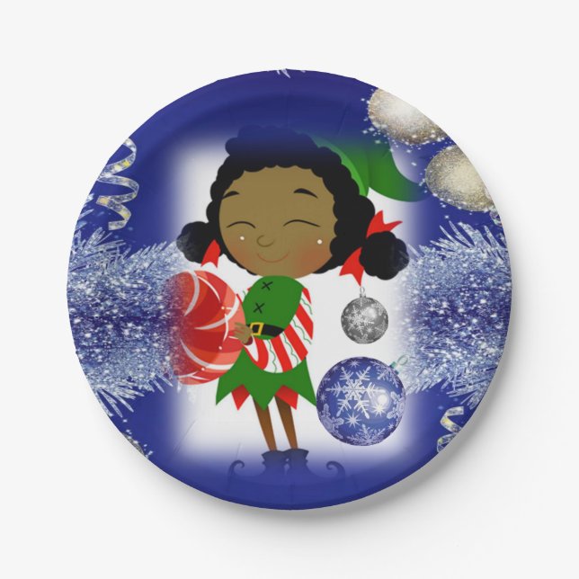 Christmas Paper Plates, Elf Paper Plate (Front)