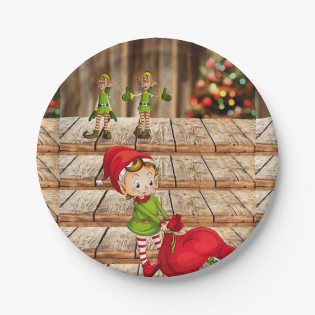 Christmas Paper Plates, Elf Plate (Front)