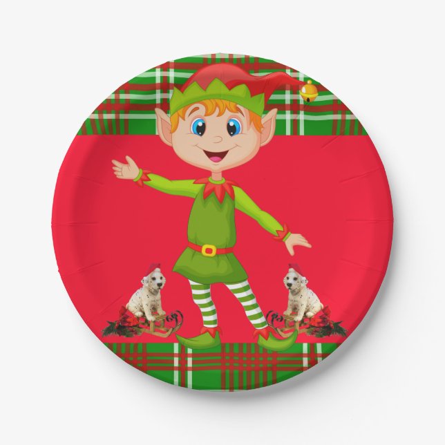 Christmas Paper Plates, Elf Plate (Front)