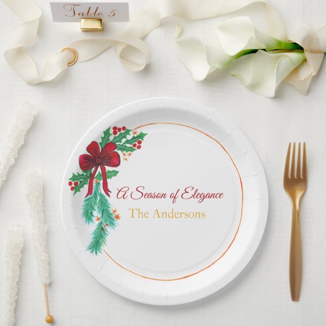 Christmas Paper Plates – Festive Holiday  (Wedding)