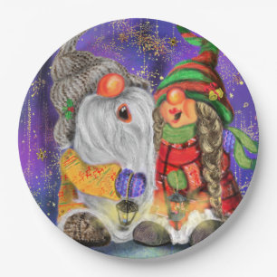 Christmas Paper Plates Happy Party Gnomes