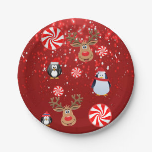 Christmas Paper Plates, Penguin Paper Plate