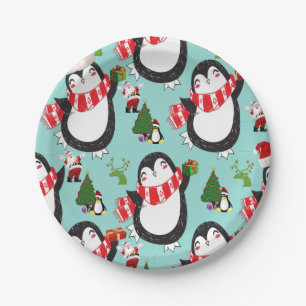 Christmas Paper Plates, Penguin Plate