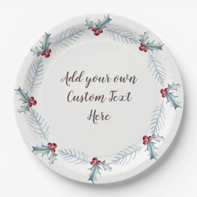 Christmas paper plates, Personalised by you Plate (Front)