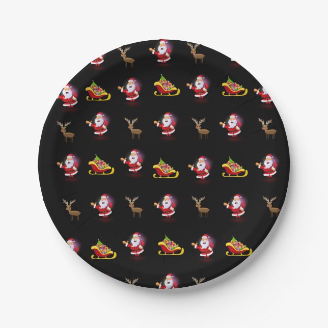 Christmas Paper Plates, Santa Paper Plate (Front)