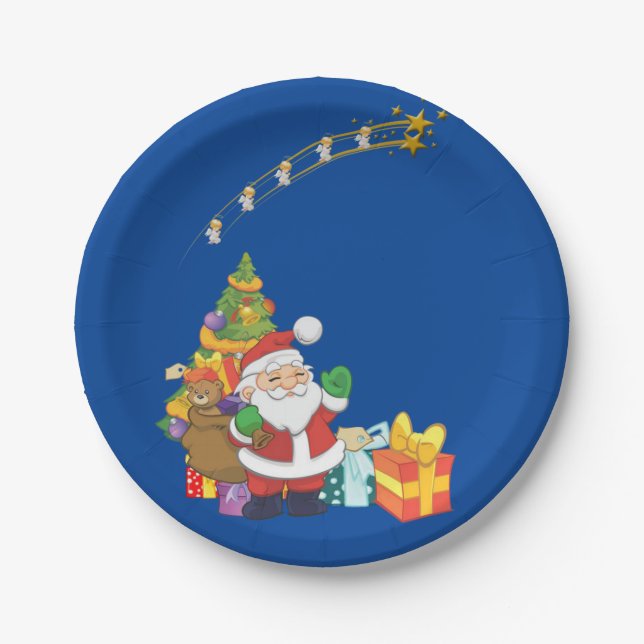 Christmas Paper Plates, Santa Plate (Front)